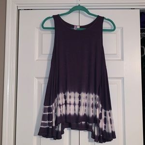 Charcoal/blue tie dye tank